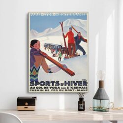 affiche vintage sport d'hiver