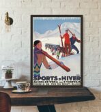 affiche vintage sport d'hiver