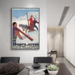 affiche vintage sport d'hiver