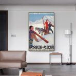 affiche vintage sport d'hiver