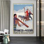 affiche vintage sport d'hiver