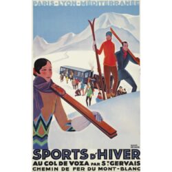 affiche vintage sport d'hiver