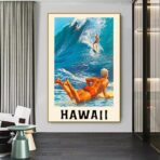 affiche vintage surf