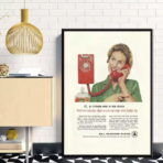 affiche vintage téléphone