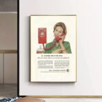 affiche vintage téléphone