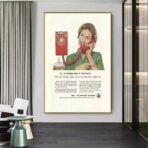 affiche vintage téléphone