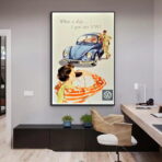 affiche vintage volkswagen