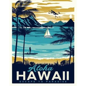 affiche vintage hawaii