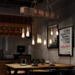 bois lustre industriel