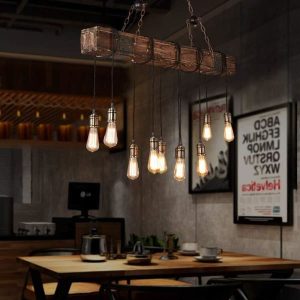 bois lustre industriel