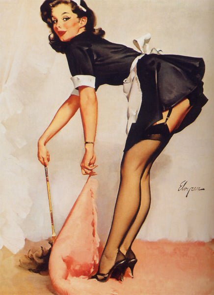 gil elvgren pin-up-art clean sweep gil elvgren 1963
