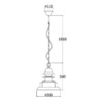 croquis lustre industriel cloche