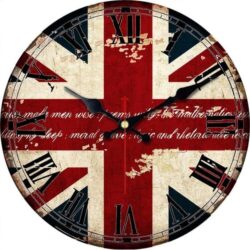 clock with english flag