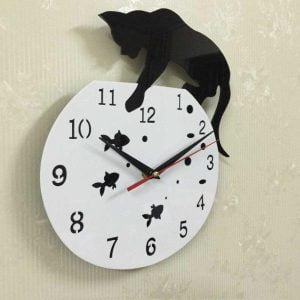 horloge chat murale