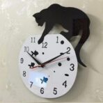 horloge chat murale