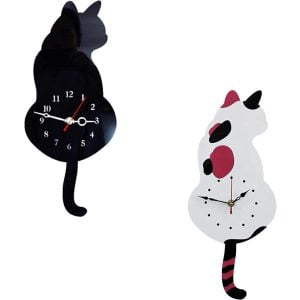 horloge chat queue balancier