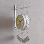 horloge de gare double face blanche