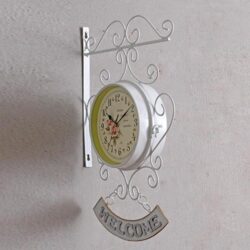 horloge de gare double face blanche