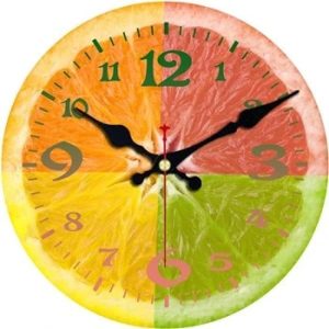 horloge déco fruits