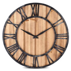 horloge industrielle bois et métal
