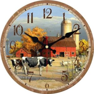 horloge murale animaux de la ferme