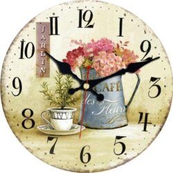 horloge murale avec fleurs