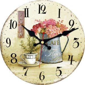 horloge murale avec fleurs