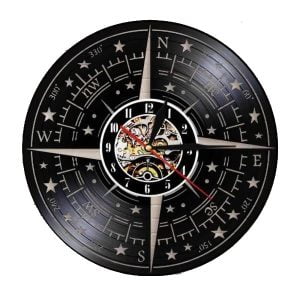 horloge murale boussole