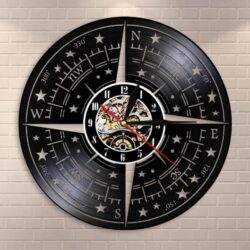 horloge murale boussole