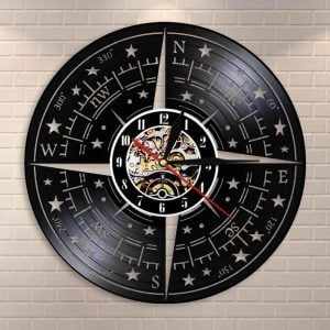 horloge murale boussole