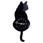 horloge murale chat noir