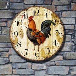 horloge murale coq