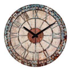 horloge murale effet rouille