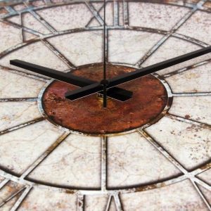 horloge murale effet rouille