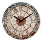horloge murale effet rouille