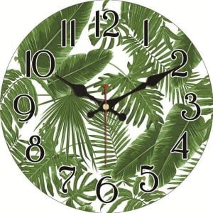 horloge murale feuille
