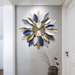 horloge murale feuille