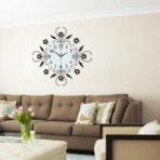 horloge murale fleurs