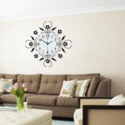 horloge murale fleurs