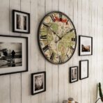 horloge murale mappemonde