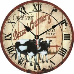 horloge murale motif vache