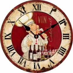 horloge murale thème vin