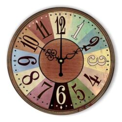 horloge murale vintage multicolore