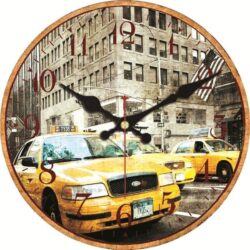 horloge taxi jaune