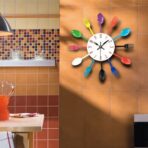 horloge cuisine couverts