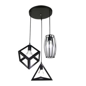 black geometric lighting