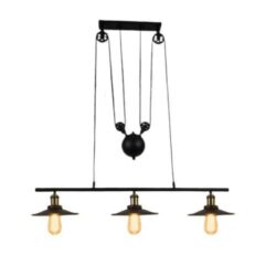 3 lamp industrial chandelier