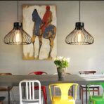 lustre cage industriel