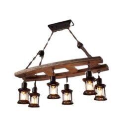 Lustre Industriel Bois et Fer