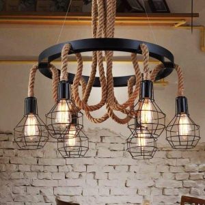 lustre industriel corde